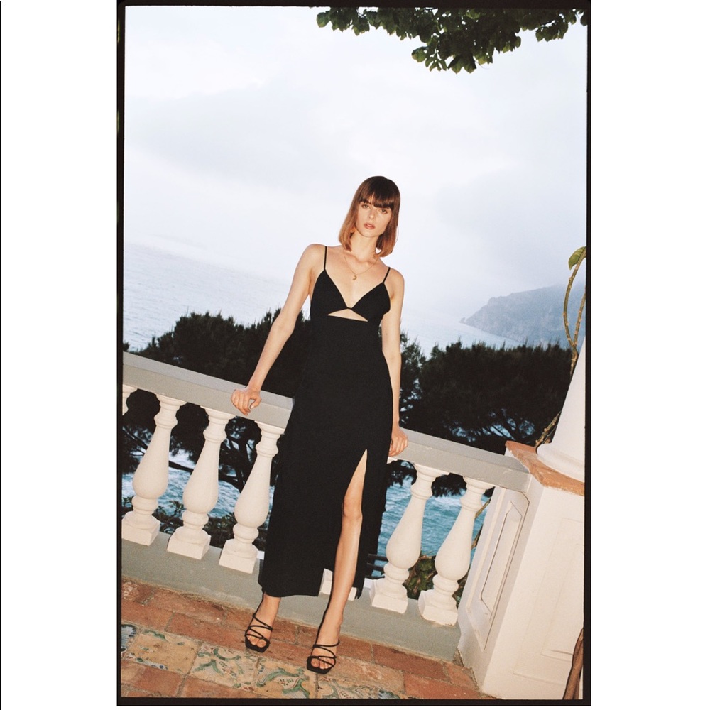 NWT Zara Cut Out Linen Dress with Slit - Small